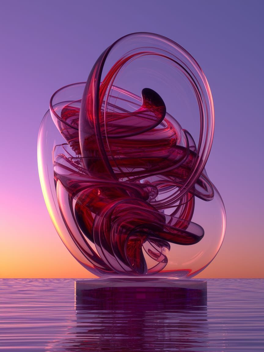 Airbrush Sculptural Rhythm Acrylic Wash Painted on Glass Tap...