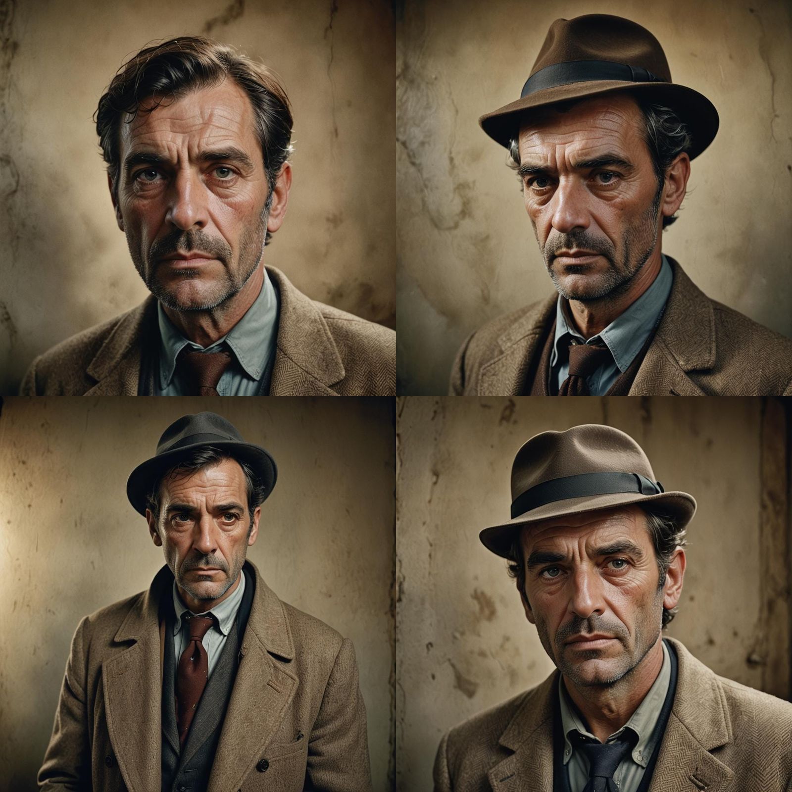 Moody French Detective Portrait in Classic Cinema Style