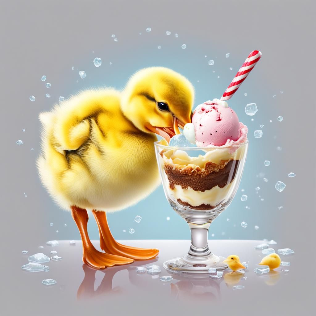 Duckling's Sweet Treat in a Wineglass
