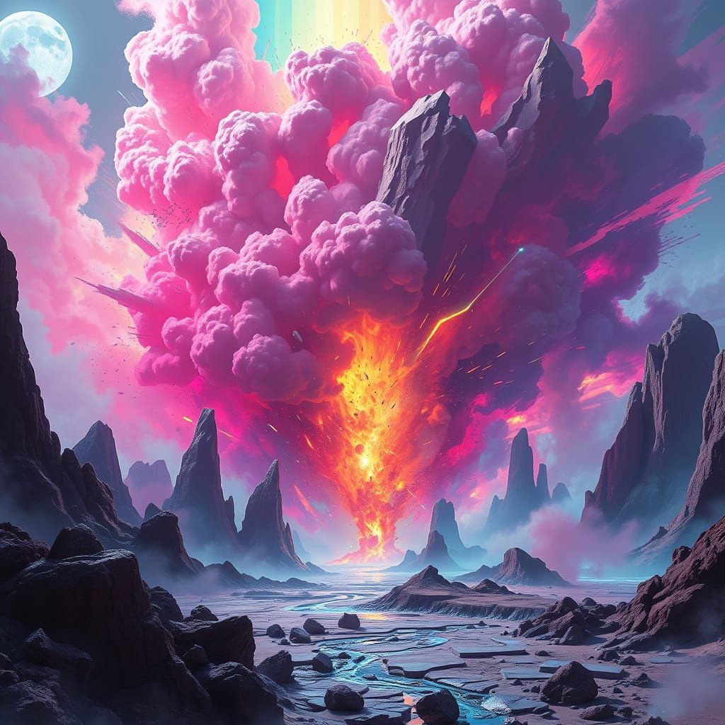 Explosive Futuristic Blast of Color and Light