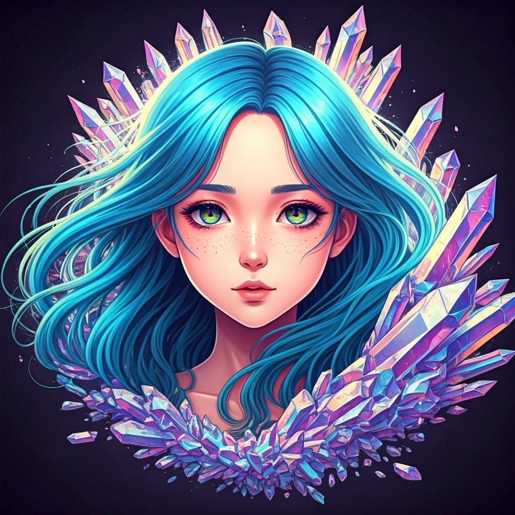 Anime Goddess in a Vibrant Dream Core