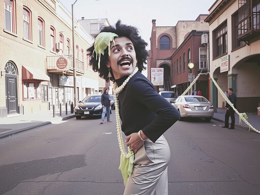 Surreal High-Fashion Portrait in Dreamlike Decay