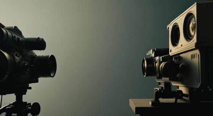 1970s Artist Studio Scene with Super 8 Camera