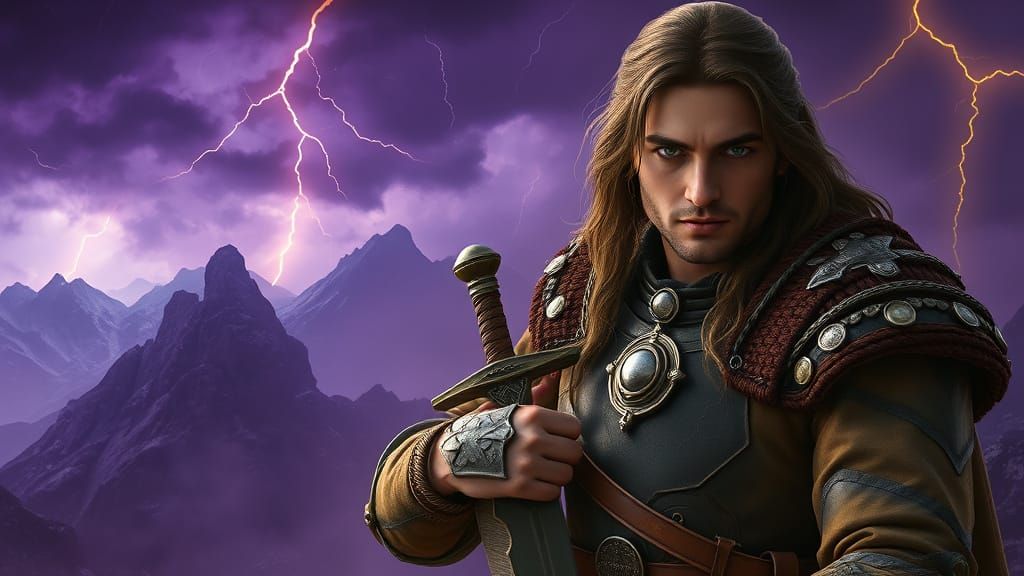 Epic Aragorn with Shining Eyes Wields Anduril in Dramatic St...