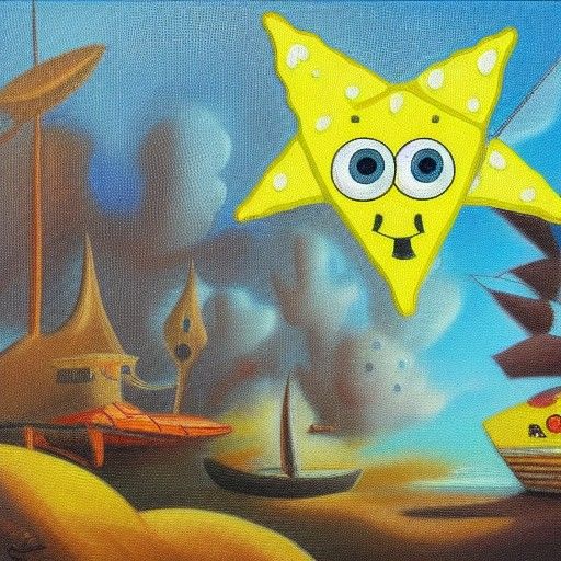 SpongeBob Triangle Pants as Oil Painting