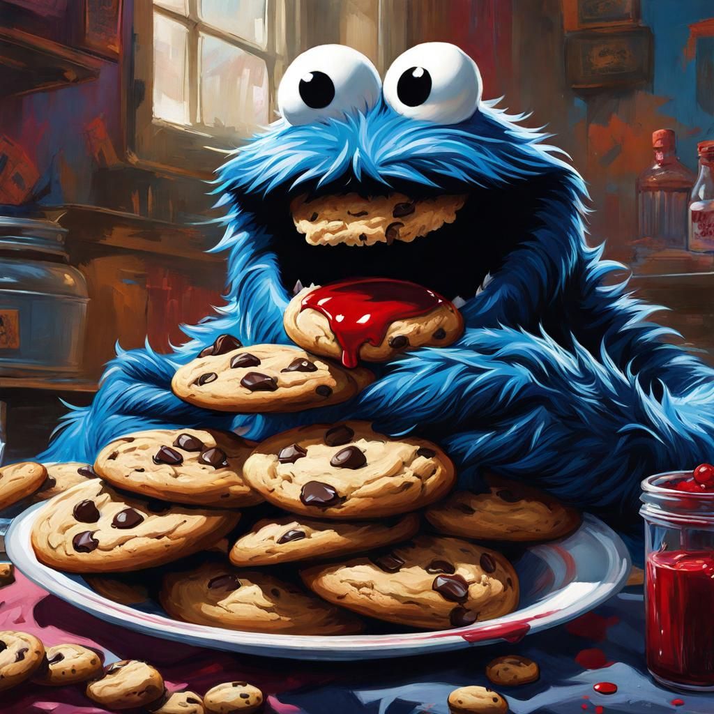 Horrifying Cookie Monster Eats Bloody Cookies