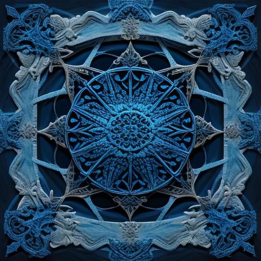 Intricate Blue Hues in High Resolution