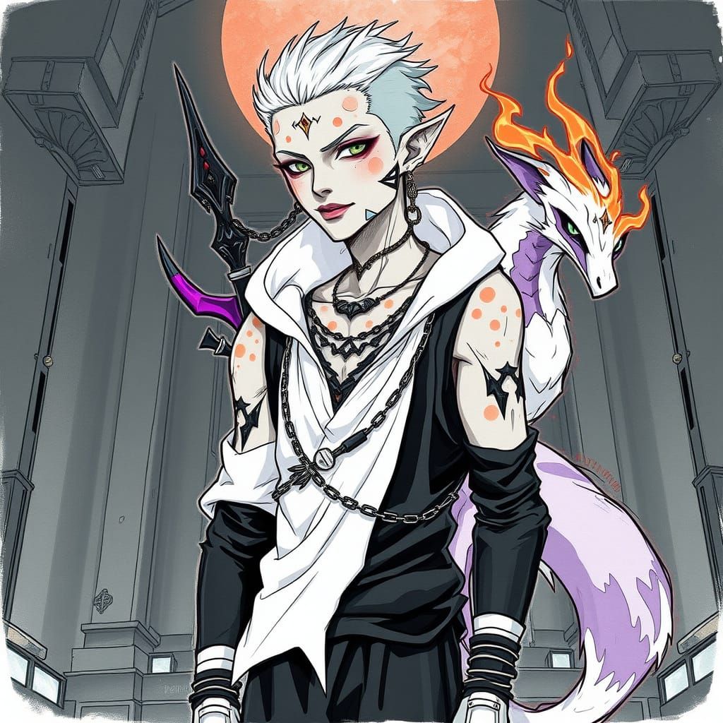 Spirit Warrior Concept Art in Sketch Style