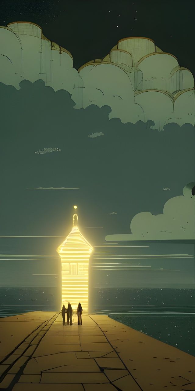 Boy Walks to Lighthouse at Night: Concept Art