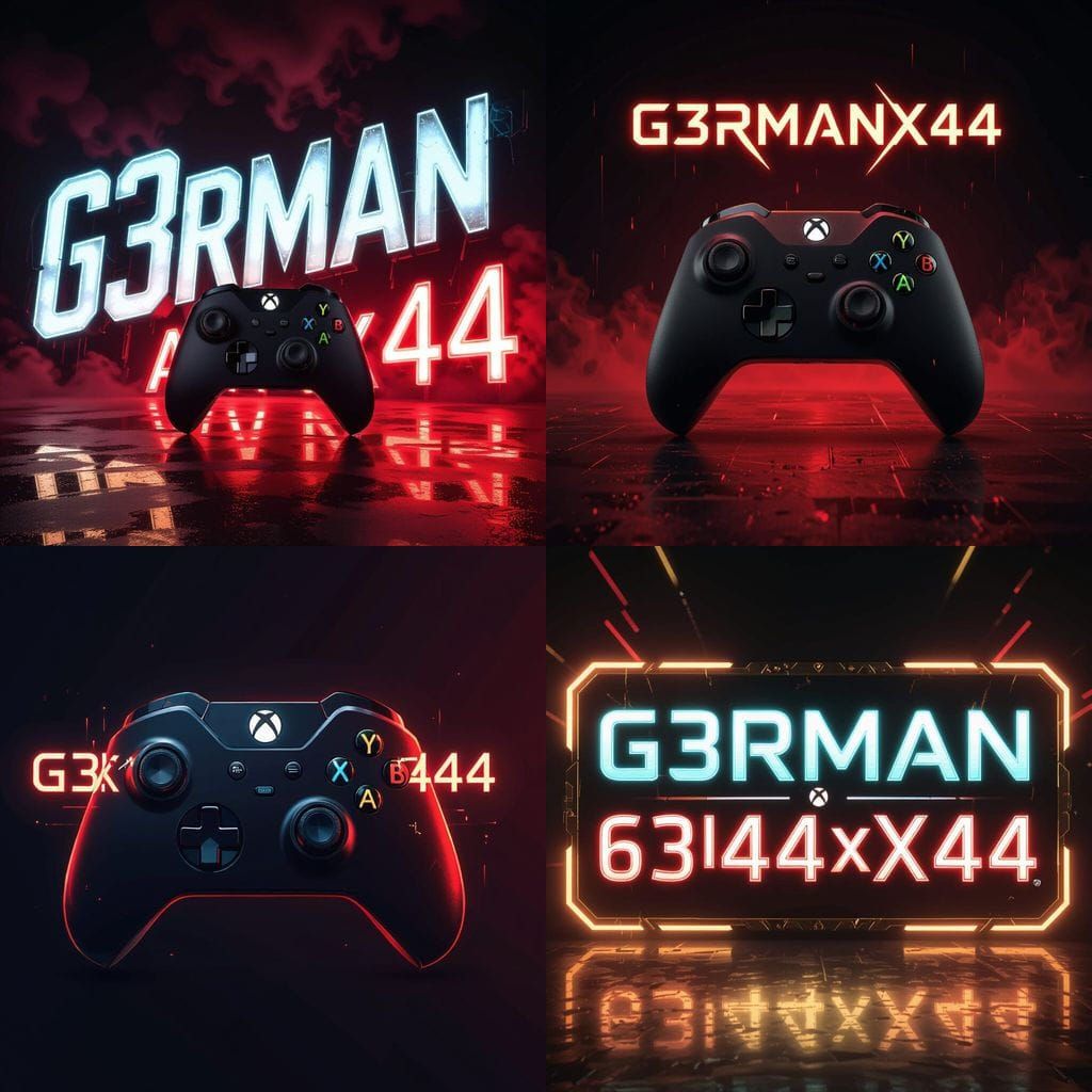 Futuristic Neon Xbox Profile Image with Dark Red Gold Backgr...