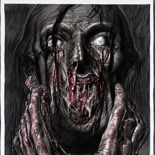 Hyperrealistic Severed Head in Wrightson Style