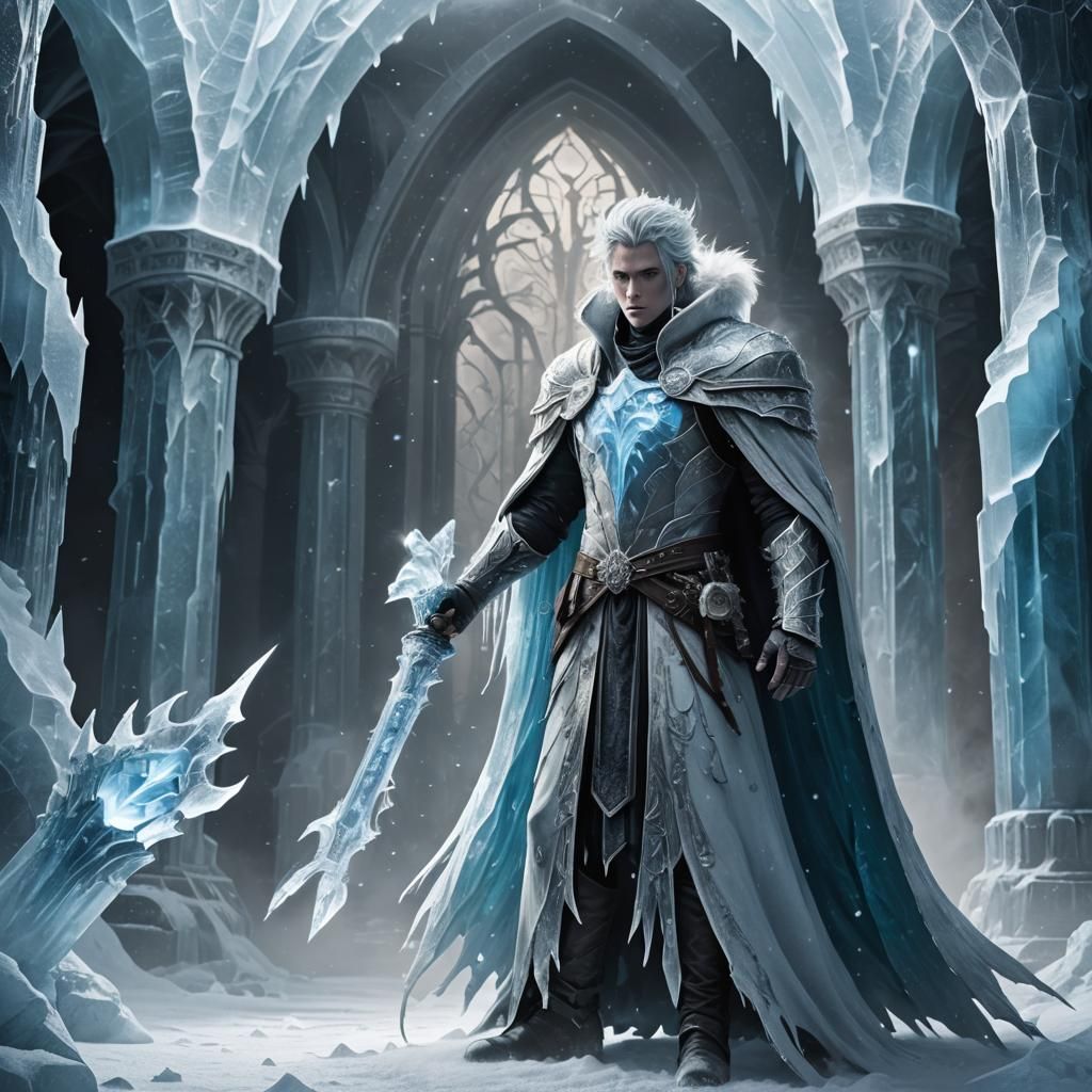 Ice Warlock in Ice Fortress, Digital Art