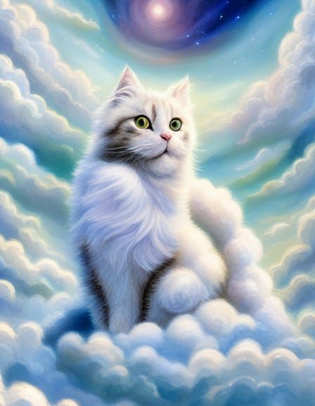 Supercute Cloud Kitten in Ethereal Fantasy Style