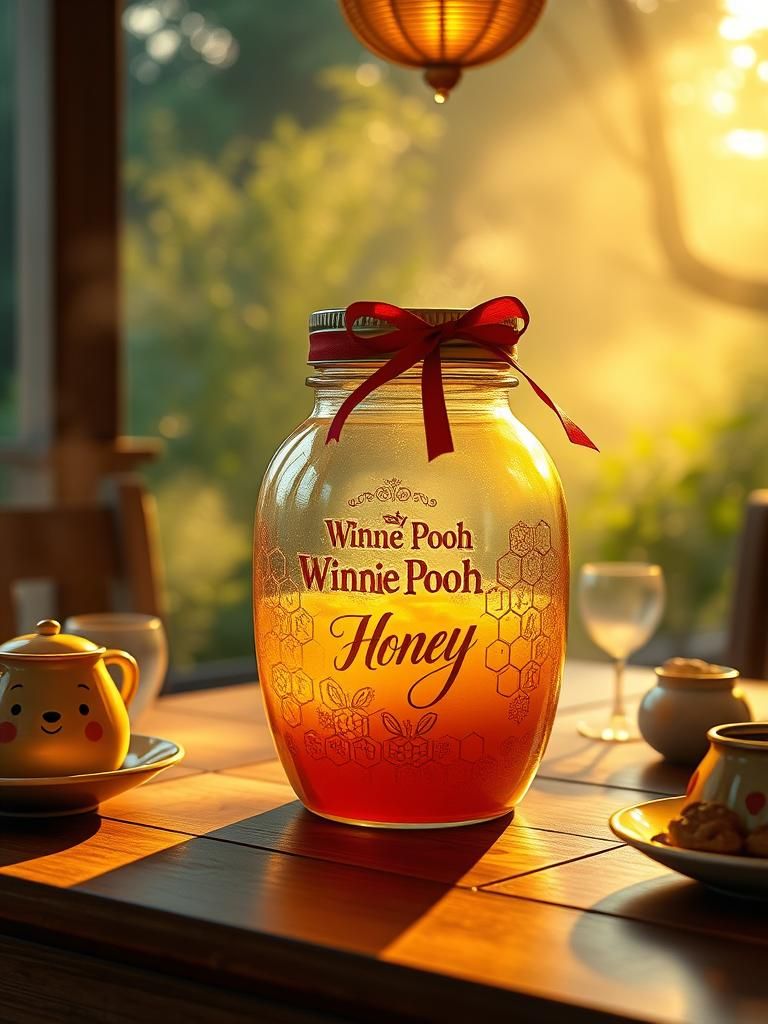 Winnie the Pooh Honey Jar: Photorealistic Matte Painting