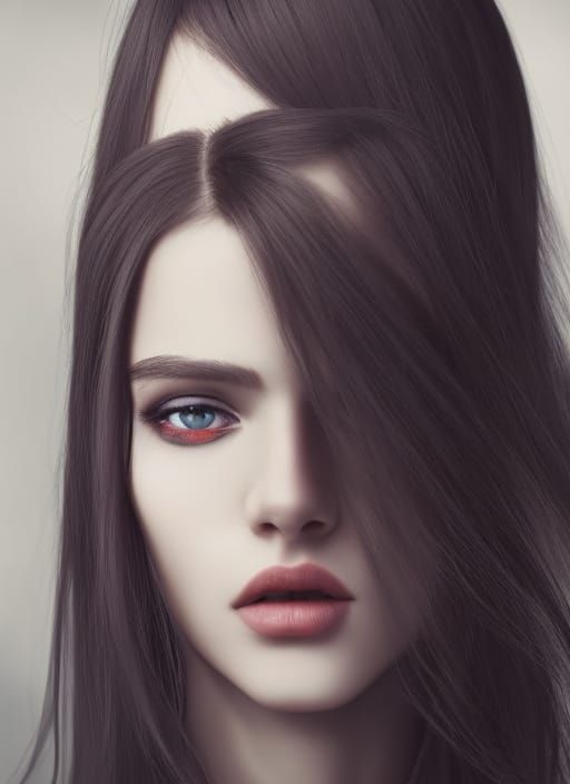 Stunning Woman in Photorealistic Digital Portrait