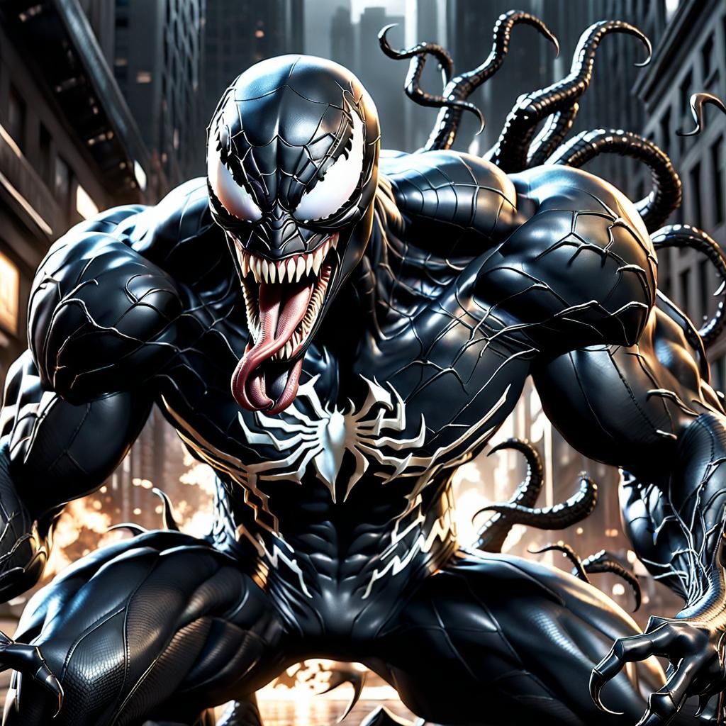 3D Render of Venom, the Anti-Hero