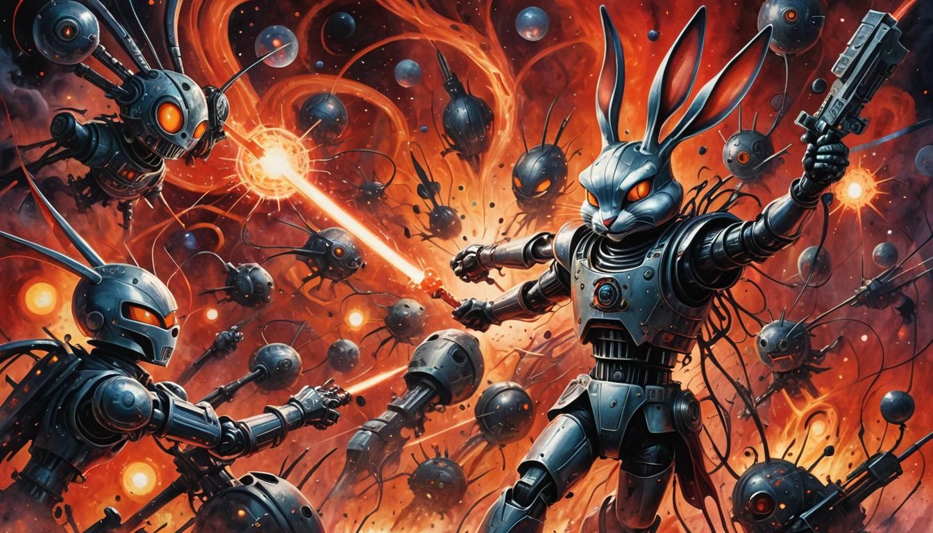 Bugs Bunny Sith Lord in Surrealist Style