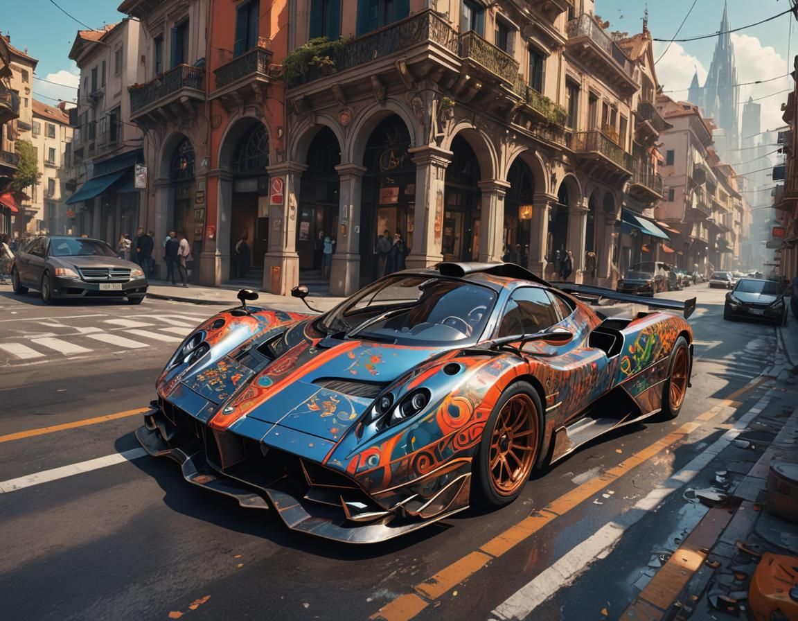 Surreal Rocket Car Inspired by Gaudí and Escher