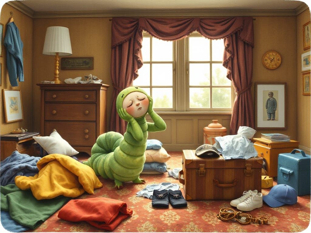 Caterpillar's Packing Troubles, Beatrix Potter Style