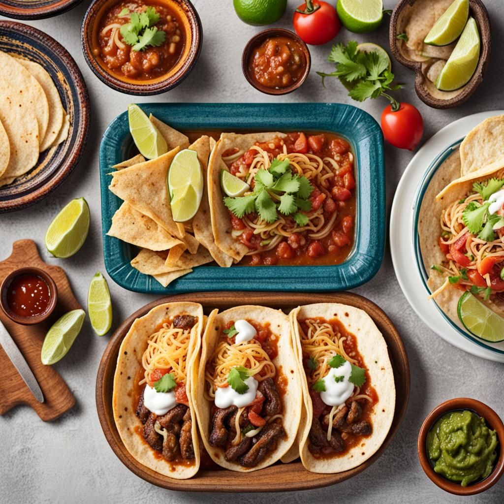 Delicious and Colorful Mexican Cuisine Display