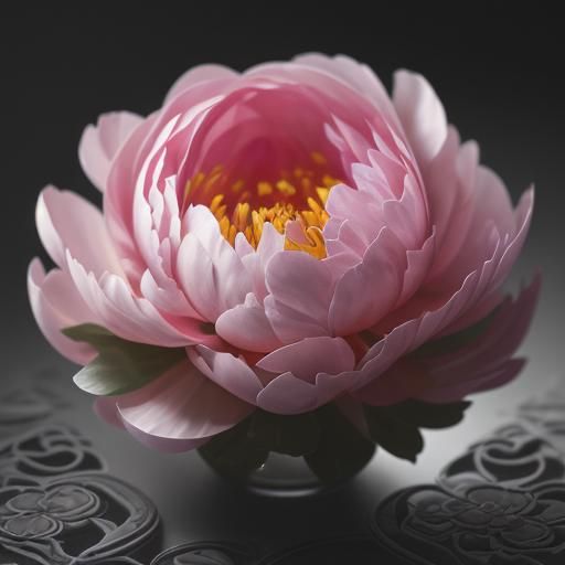 Hyperrealistic Peony Mosaic in HDR