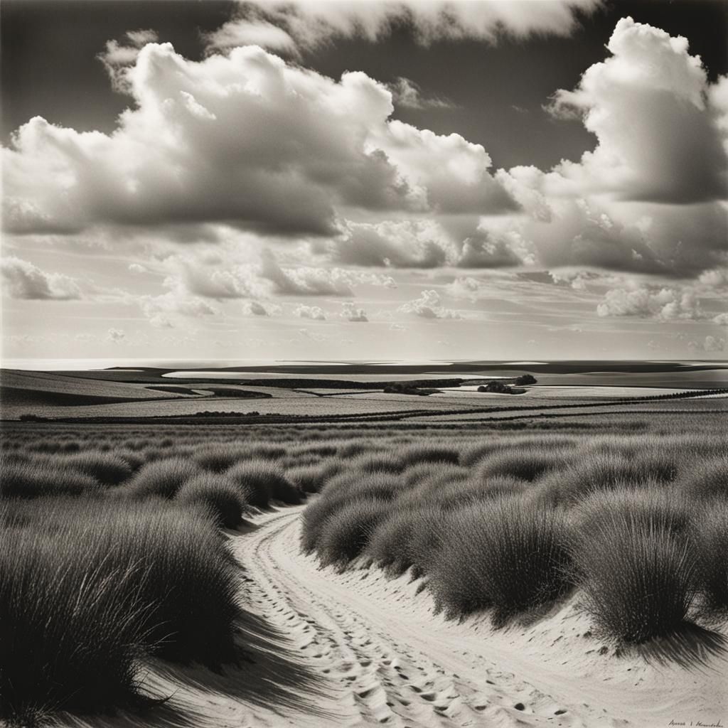Nantucket Landscape in Black and White
