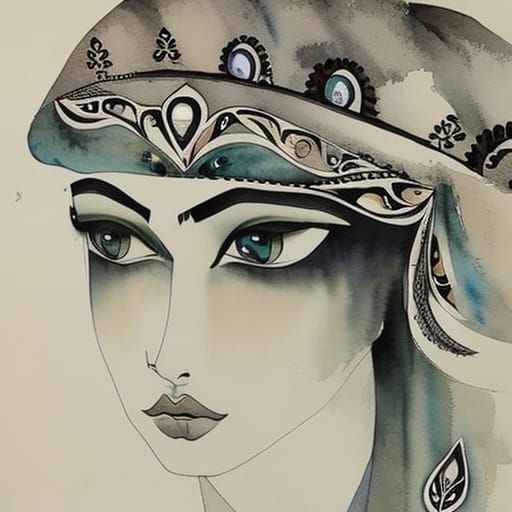 Watercolor Portrait of a Slavic Beauty