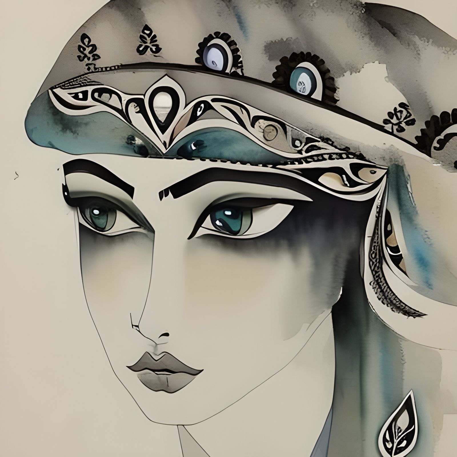 Watercolor Portrait of a Slavic Beauty