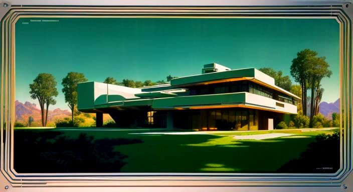 Retrofuturism. 1950s pulp sci-fi. The year 2025.