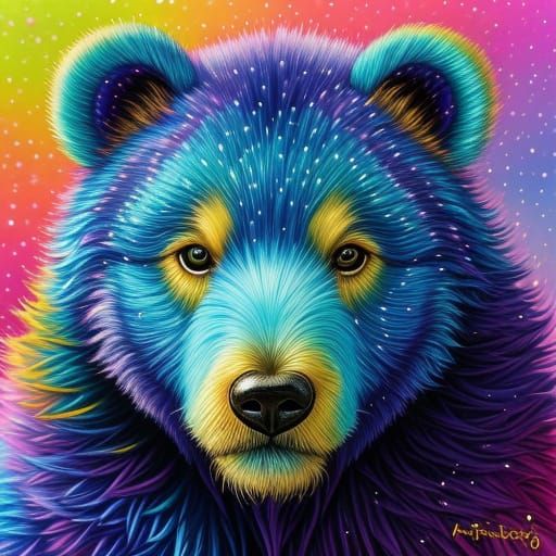 Vibrant Teddy Bears in Hyper-Realistic Digital Art