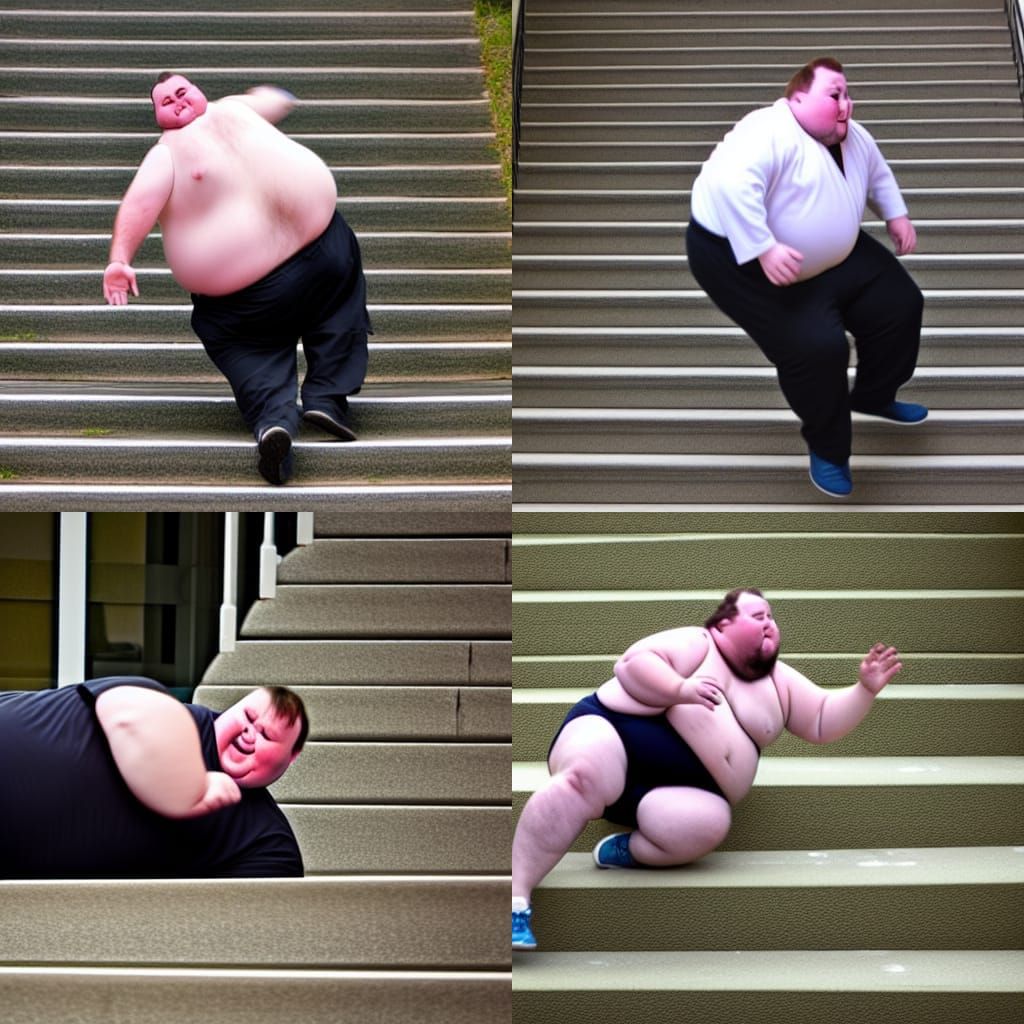 Man Tumbling Down Stairs: A Moment of Chaos