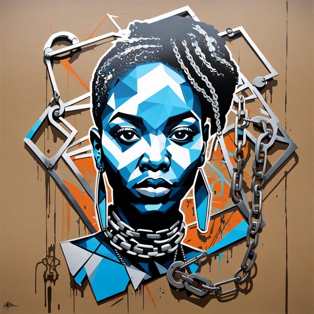 Graffiti Art: African Map with Metallic Accents