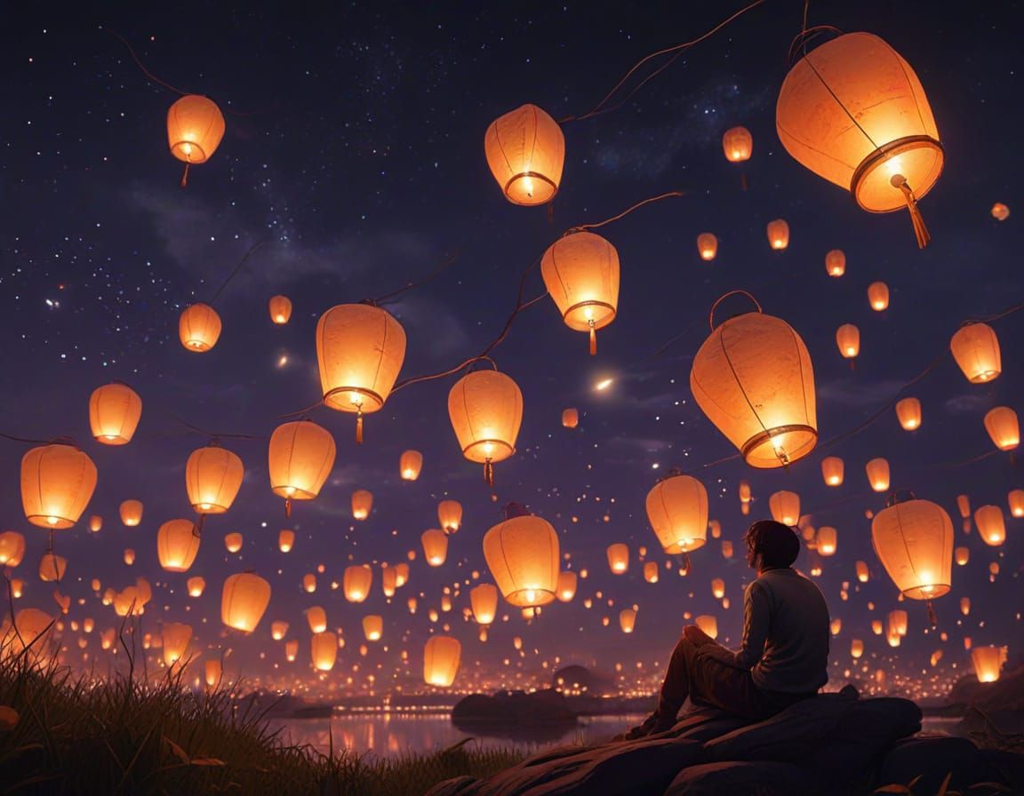 Whimsical Lantern Festival Soars into a Dreamy Night Sky