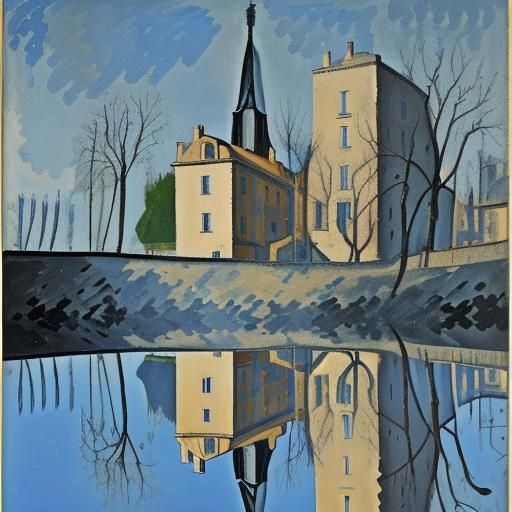 Distorted Reflections: A Cubist Portrait in Water