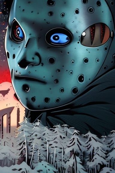 Cute Jason Voorhees in Studio Ghibli Style