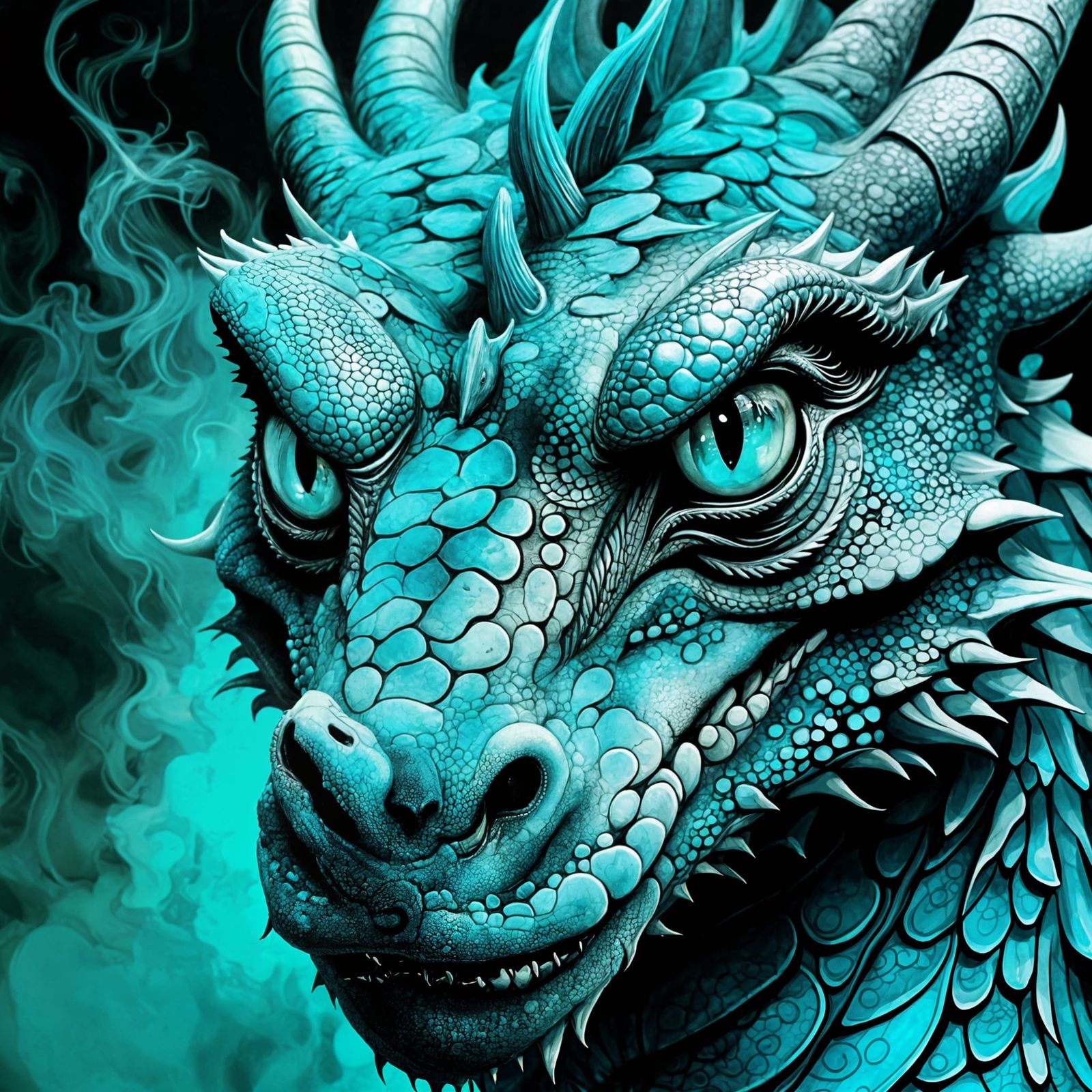 Kind Dragon Portrait in Whimsical Style