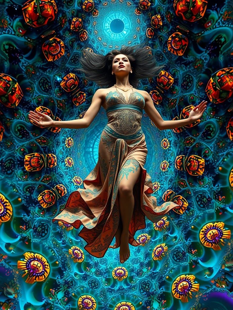 Surreal Goddess in Hyper-Dimensional Vortex
