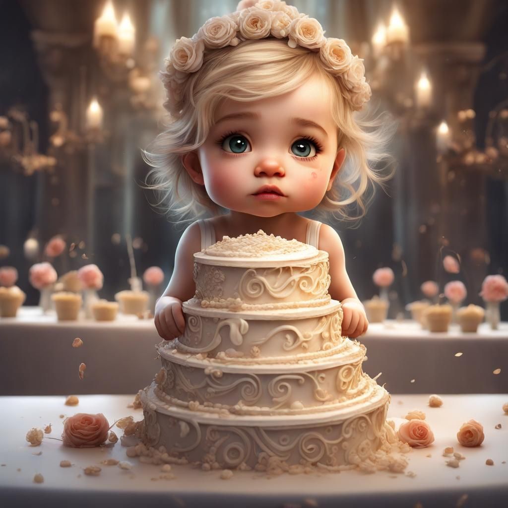 Chibi Toddler's Wedding Cake Adventure in 3D