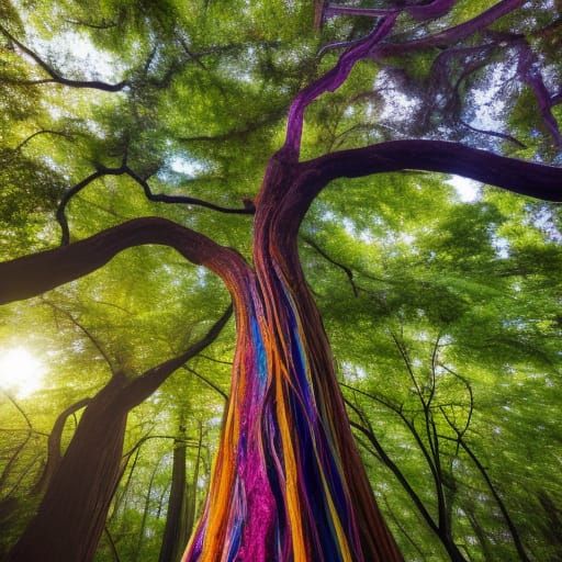 Glowing Tree of Life: Hyperrealistic Nitrite Photograph