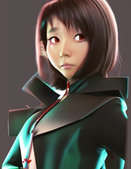 Yumi Adachi as Super Sentai Villain in 3D Art