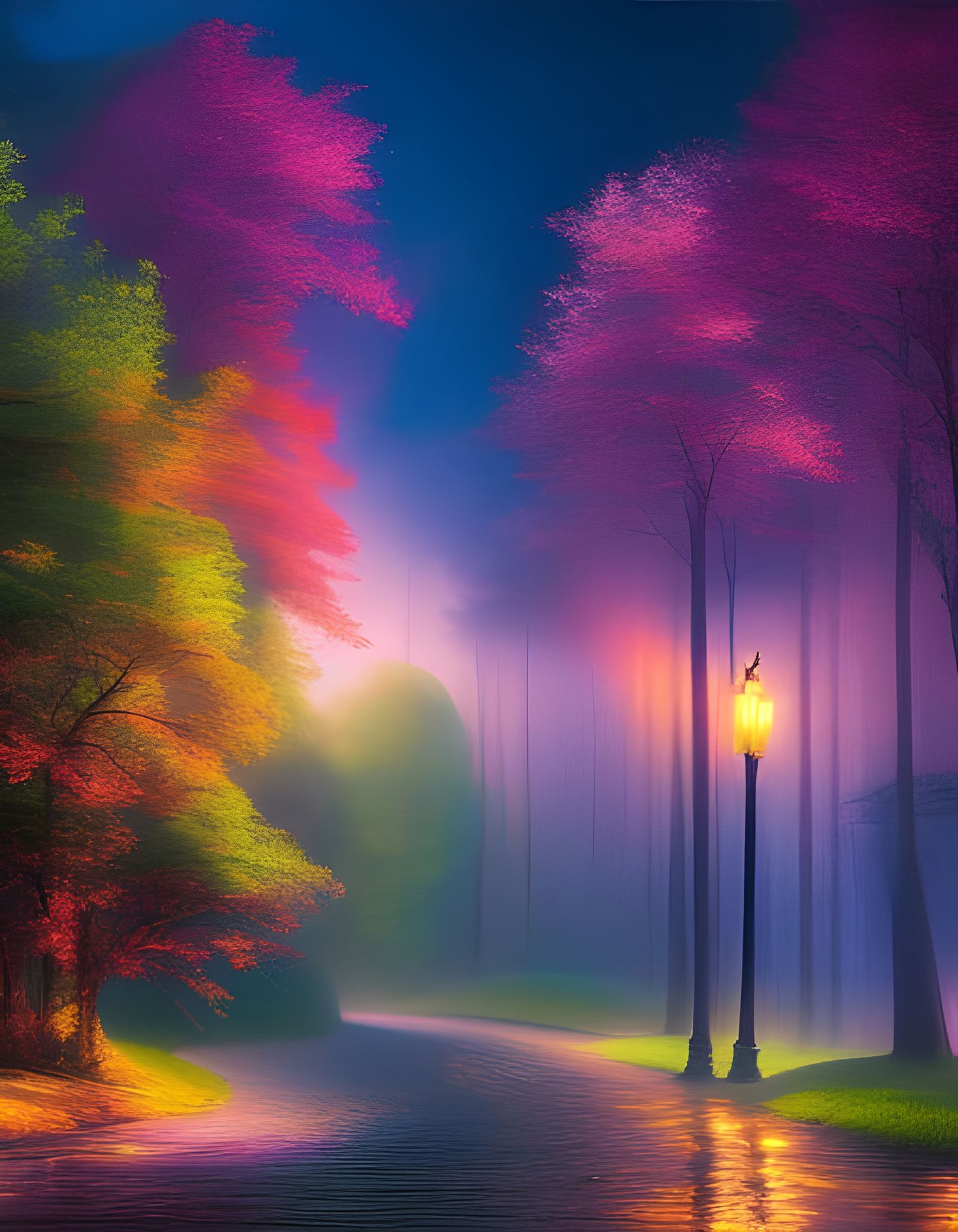 Ethereal Eruption in Hyperdetailed Fantasy Landscape