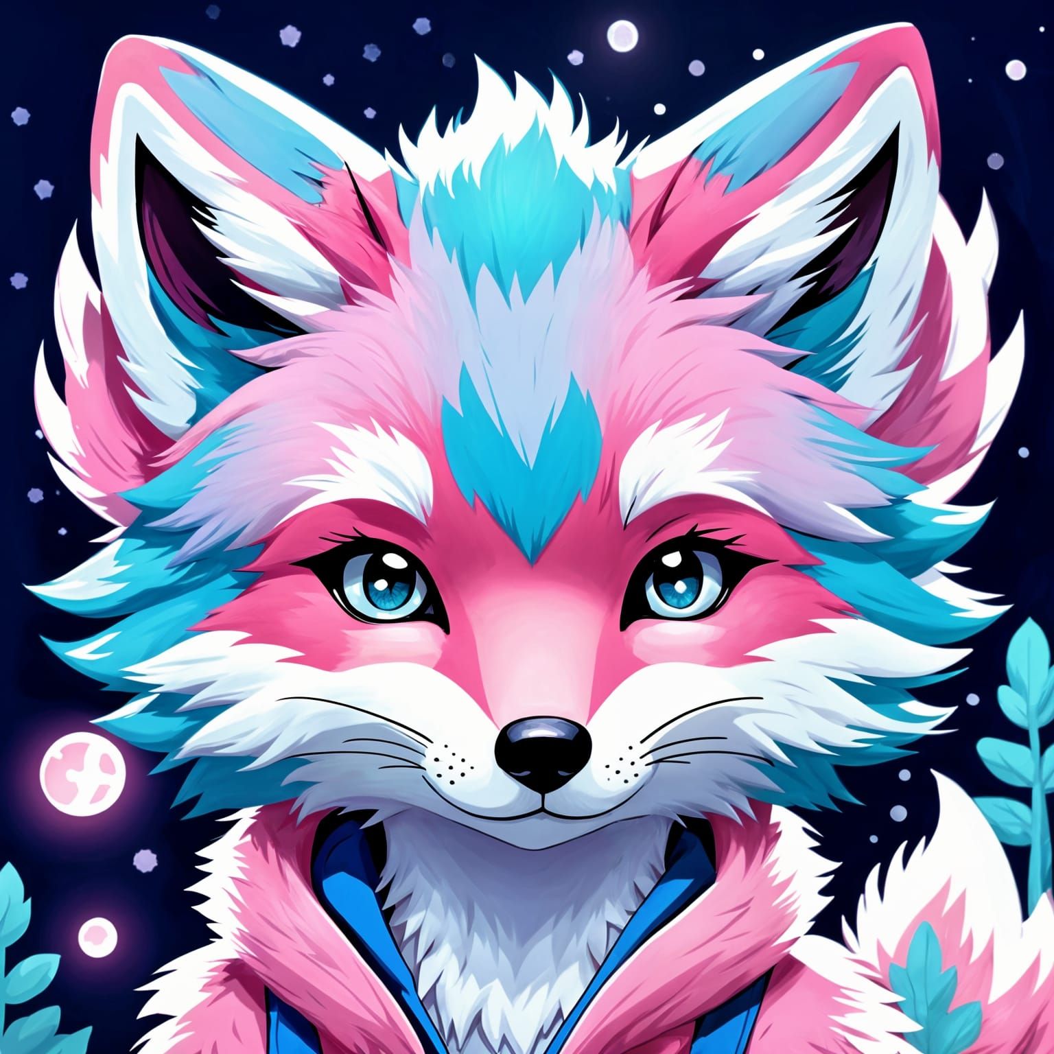 Pastel Fur Anthro Fox Portrait