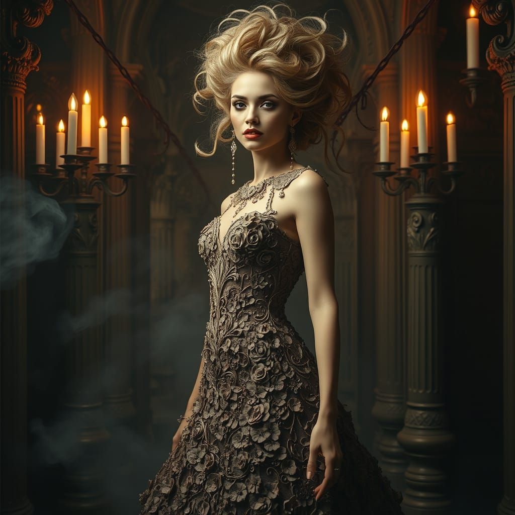 Surreal Goddess in an Opulent Dreamworld