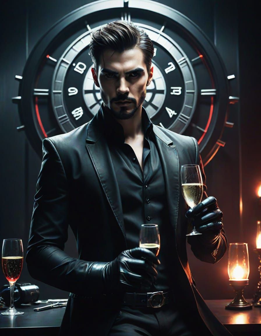 Dark Fantasy Vampire in Futuristic Glamour