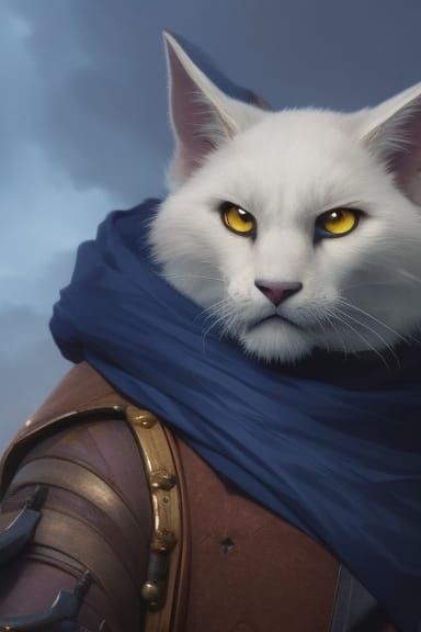 Catfolk Monk Portrait in Detailed Digital Art Style