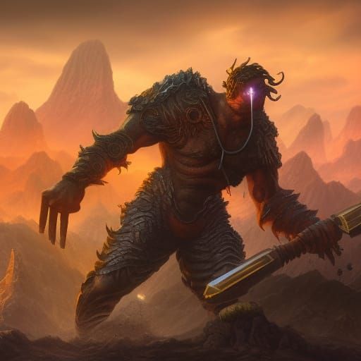 Detailed Matte Painting of a Cyclops