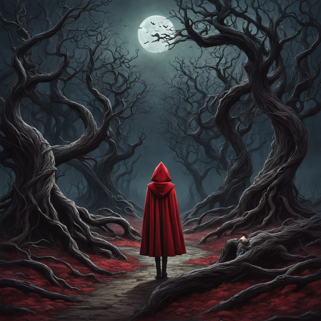 Ethereal Portrait of Little Red Riding Hood and the Big Bad...