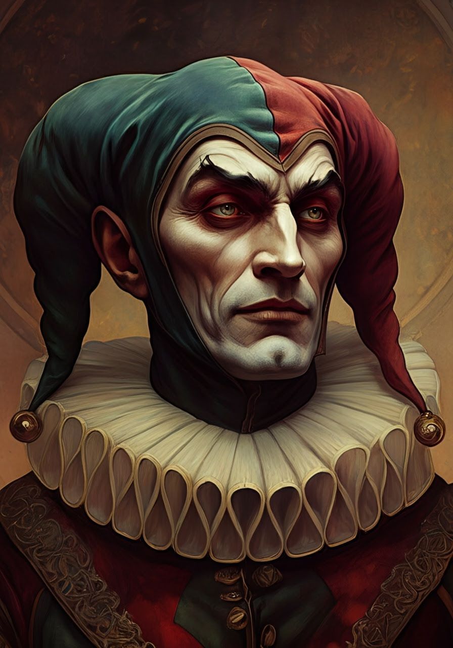 Court Jester Portrait in Maxfield Parrish Style
