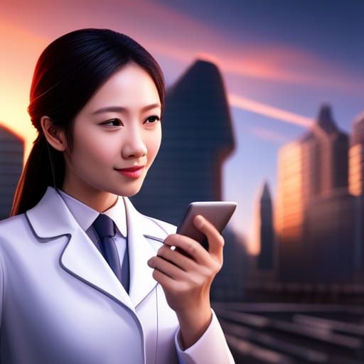 Medical Doctor Communicating with Patient Via Smartphone