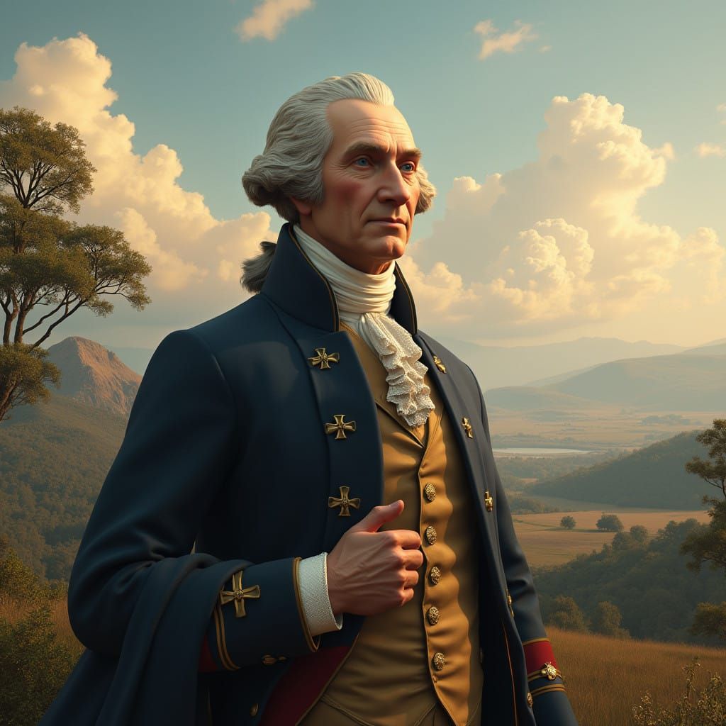 Majestic George Washington in 18th Century America, in Unrea...